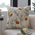 Axyaa Floral Embroidery Cushion Cover | Sofa Pillowcase 45x45 | Decorative Soft Canvas Cojines