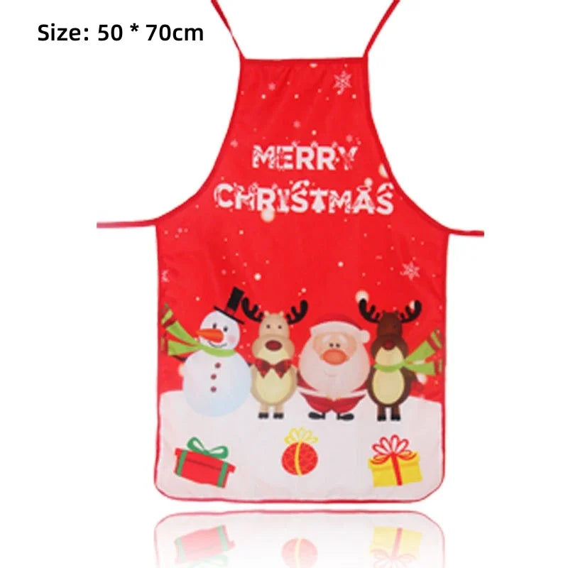 Axyaa Christmas Apron with Festive Cartoon Print
