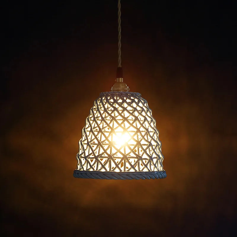 Axyaa Ceramic LED Pendant Lights: Modern Nordic Copper Hanging Lamp for Indoor Lighting