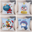 Axyaa Santa Little Penguin Pillowcase 45x45cm Merry Christmas Deer Cushion Cover