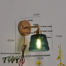 Axyaa Brass Finish Glass Wall Sconce Light with Pull Chain Switch
