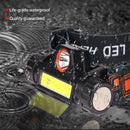 Axya Rechargeable Waterproof Headlamp with COB+LED for Super Bright Light