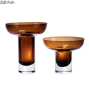 Amber Glass Vase by Axyaa: Elegant Floral Arrangement Hydroponics Desk Decor