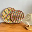 Axyaa Bohemian Rattan Placemat Set - Handwoven Insulation Pad for Table Decoration