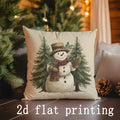 Axyaa Snowman Paw Prints Pillow Covers - Festive Decor for Sofa, Bedroom, Car