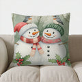 Axyaa Winter Birds & Mailbox Printed Pillow Cover for Sofa, Bedroom, Car