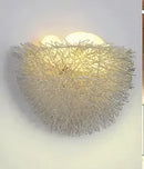 Axyaa Nordic Woven Bird Nest Wall Lamp Home Decor