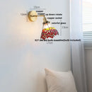 Axyaa Glass LED Wall Light - Grape Color Tiffany Style Sconce, Pull Chain Switch