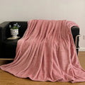 Axyaa Solid Color Jacquard Coral Fleece Blanket | Winter Thickened Small Blanket