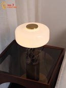Modern Glass Marble Table Lamp LED by Axyaa - Minimalist Design for Home, Studio, or Cafe
