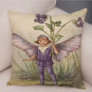 Axyaa Flower Girl Cushion Set - Fairy Tale Decor for Living Room, Bedroom Sofa