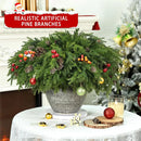 Axyaa Christmas Greenery Stems with Pinecones - Soft Bendable Realistic Artificial Pine Branches