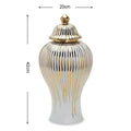 Axyaa Ceramic General's Vase in Electroplated Gold Finish