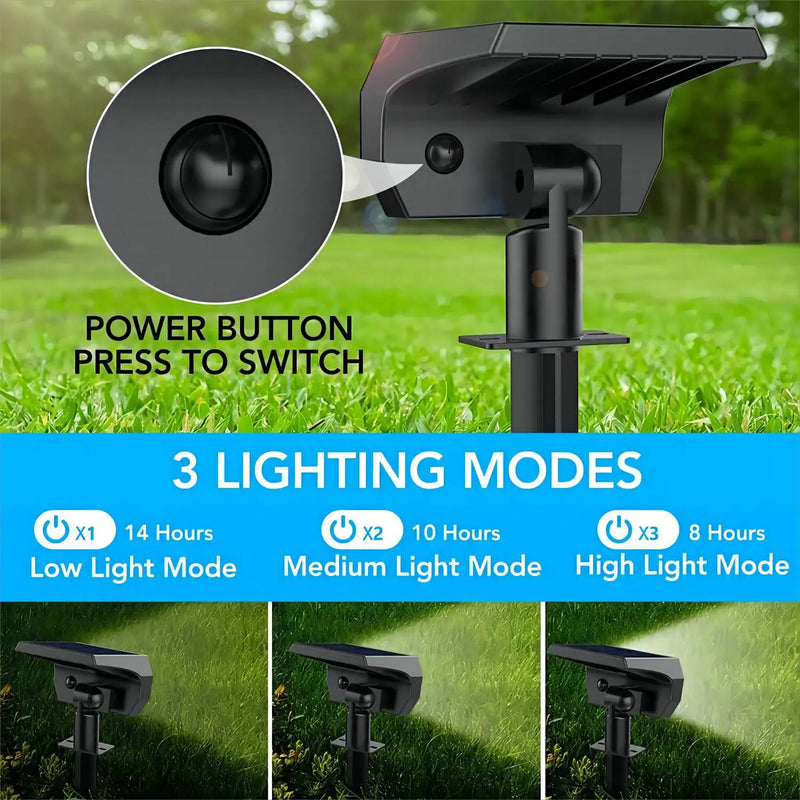 Axyaa Solar Spotlights 48/56 LED 2-in-1 Waterproof Wall Lights for Yard Garden
