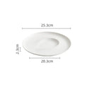 Axyaa White Comma Ceramic Dessert Plate for Molecular Cooking Display