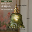 Axyaa Green Glass Pendant Light Modern Chandelier for Kitchen Island