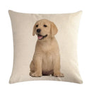 Axyaa Cute Pet Dog Pattern Linen Pillowcase for Home and Office Decor 45*45cm
