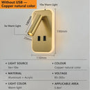 Axyaa Rotatable LED Wall Lamp with USB Charging & Switch - Bedroom Spotlight