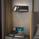 Axyaa Wireless Charging LED Wall Lamp with USB Port, Rotatable & Switch Reading Light
