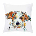 Axyaa Painted Dog Decorative Soft Sofa Bed Pillow Cover in Cartoon Puppy Design