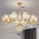 Axyaa Luxury Crystal Chandelier Pendant Light for Living & Dining Room