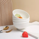 Axyaa White Vertical Grain Bowl Set - 8pcs Reusable Plastic Meal Bowls