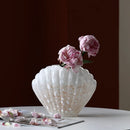 Axyaa Shell Glass Vase Whelk Scallop Floral Arrangement Terrarium Home Decoration
