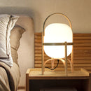 Axyaa Modern Japanese Wood Art LED Table Lamp for Bedroom and Living Room