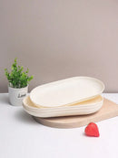 Axyaa Beige Plastic Dinner Plates, Ideal for Desserts, Family Gatherings, Parties, and Picnics
