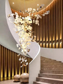 Ginkgo Leaf Hanging Chandelier by Axyaa for Modern Duplex Villas