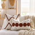 Axyaa Nordic Bohemian Tufted Tassel Throw Pillowcase, Geometric Pattern Cushion Cover