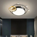 Axyaa Crystal Circle Ceiling Chandelier LED Lighting for Living Room Bedroom