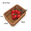 Axyaa Rattan Wicker Serving Baskets - 10 Styles for Bread, Fruit, Vegetables Basket in Khaki
