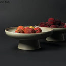 Axyaa Ceramic High Footed Fruit Plate - Japanese Style Tableware