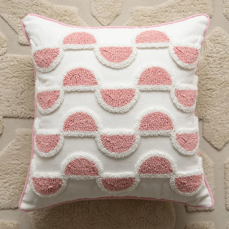 Axyaa Pink Plush Sofa Pillow Case 45X45, Love Style Home Decorative Cushion Cover