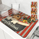 Christmas Deer Socks Berries Non-Slip Drying Mat by Axyaa