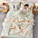 Axyaa Summer Quilt Cotton Plaid Blanket Comfortable Modern Thin Air Condition Blanket