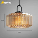 Axyaa Glass Pendant Light: Colorful Amber Green Orange Chandelier for Living Room, E27 Loft Lighting