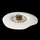 Axyaa High-grade Pure White Beaded Salad Plate Irregular Ceramic Tableware