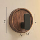 Axyaa Walnut Coat Rack Hooks: Stylish Black Wall Hangers for Keys, Clothes, Towels & Robes