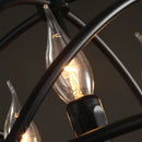Axyaa Black Sphere Chandelier for Kitchen Dining Room Bar Vintage Industrial Rustic Wrought Iron