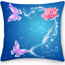 Axyaa Butterfly Flower Square Cushion Cover - Double Sided Home Decor