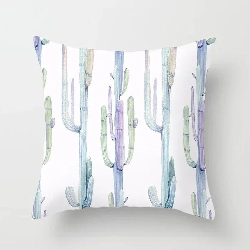 Axyaa Cactus Plants Pattern Cushion Cover Throw Pillow Decor Sofa Pillowcase