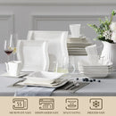 Axyaa Flora White Porcelain Dinner Set for 12