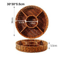 Axyaa Woven Rattan Storage Tray - 10 Styles Square Basket for Snacks, Bread & Food