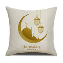Axyaa Eid Mubarak Ramadan Cushion Cover - Moon Lantern Pattern Decor