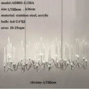 Axyaa Luxe Crystal Chandelier: Elegant Nordic Office & Living Room Pendant Lamp
