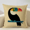 Axyaa Animal Linen Cushion Cover - Decorative Sofa Pillow - Home Decor - 45x45CM