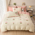 Axyaa Full Size Washed Cotton Duvet Cover Set with Sheets & Pillowcases
