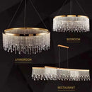 Axyaa Nordic Gold LED Crystal Chandelier - High-Quality Round Ceiling Lamp